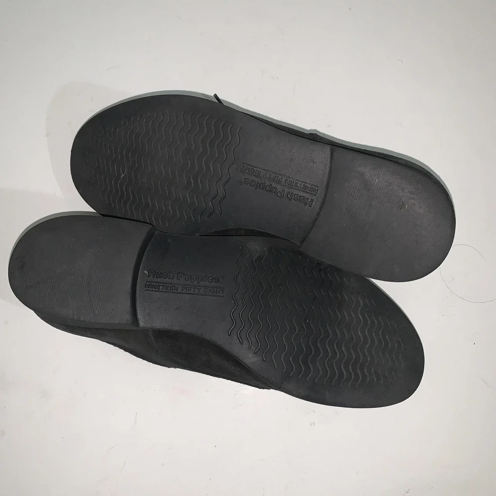 Hush Puppies Lupine Shoes Womens 10 Black Suede Lace Up Moc Toe Comfort